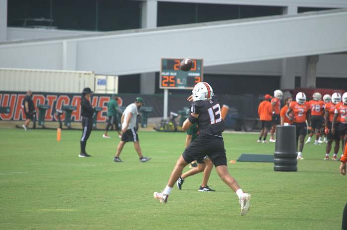 Jake Garcia at Miami Hurricanes Fall Camp (2022).